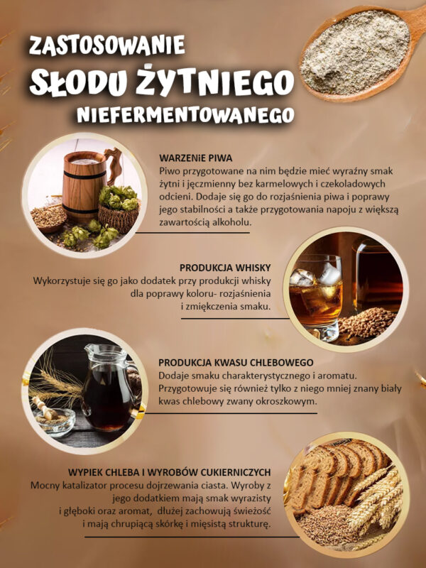 Słód żytni niefermentowany biały Słód żytni niefermentowany biały