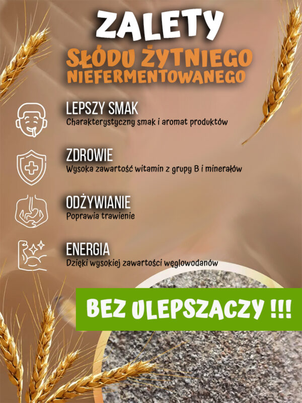 Słód żytni niefermentowany biały Słód żytni niefermentowany biały