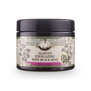 Złuszczające głęboko oczyszczające mydło do ciała na bazie czarnego mydła Agafii