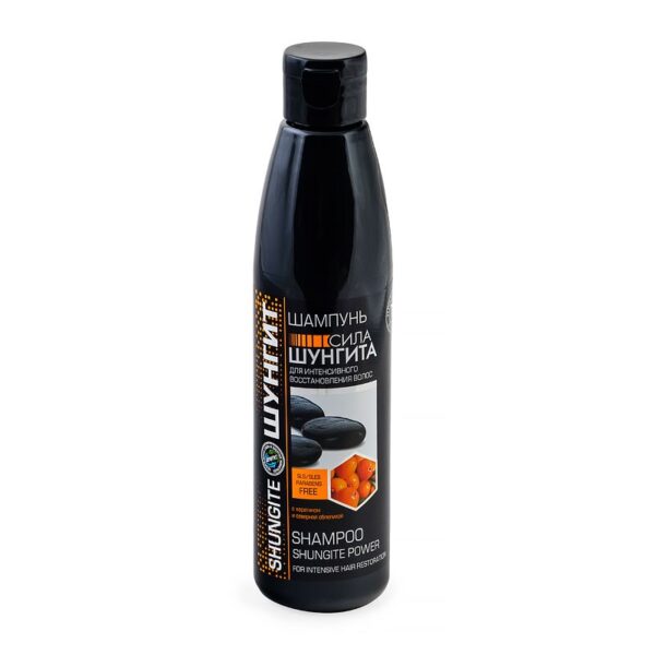 Szungitowy szampon intensywna odbudowa - keratyna i rokitnik 330ml