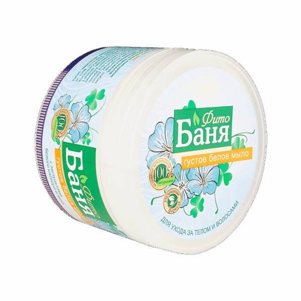 Gęste Białe Ziołowe Mydło do włosów i ciała 500g