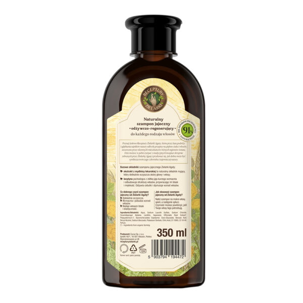 Receptury Zielarki - Szampon jajeczny odżywczo-regenerujący 350ml