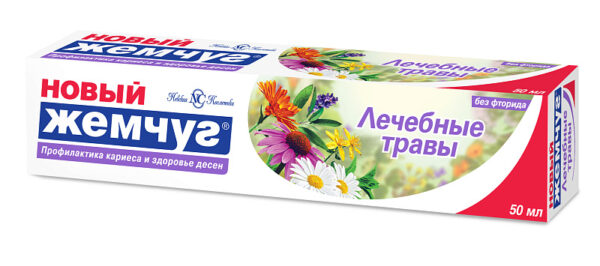 pasta do zębów LECZNICZE ZIOŁA 2024 - 1 Pasta do zębów LECZNICZE ZIOŁA bez Fluoru NOWA PERŁA 50ml