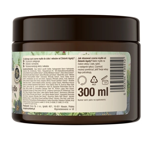 932025_122825912 Ziołowe czarne mydło do mycia ciała i włosów 300 ml Receptury Zielarki