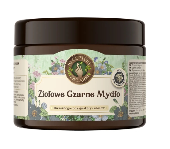932025_12283871 Ziołowe czarne mydło do mycia ciała i włosów 300 ml Receptury Zielarki