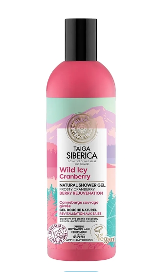 Żel pod prysznic z dziką żurawiną Odnowa 270 ml Natura siberica