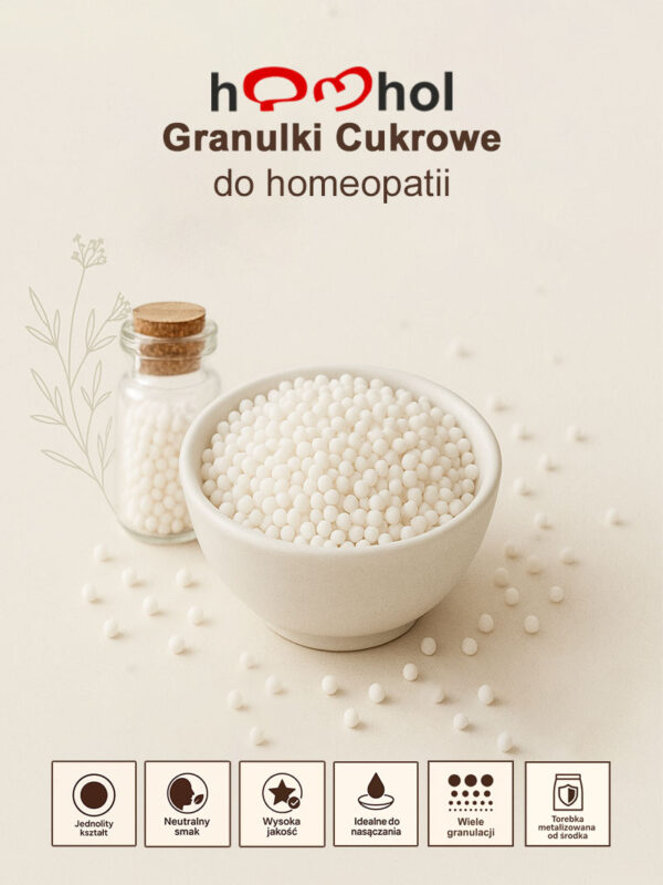 Granulki cukrowe Homhol - obrazek 01 Granulki do terapii homeopatycznej cukrowe 38-41szt./1g - opak.1kg